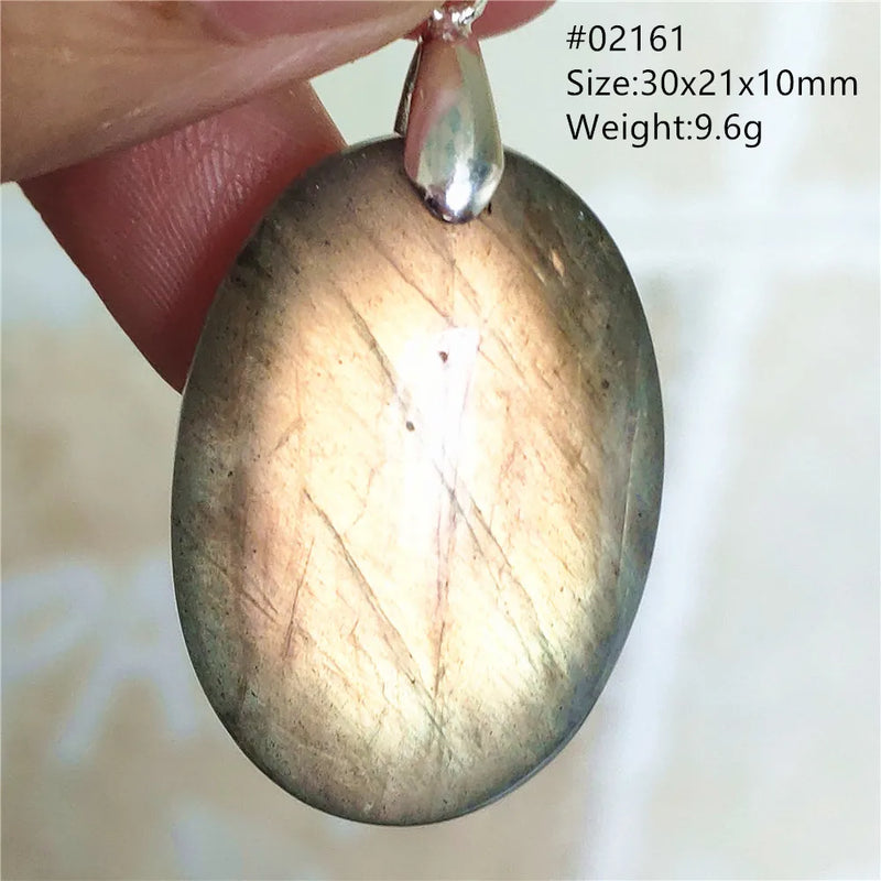 Yellow Light Labradorite Pendant Water Drop Necklace