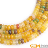 Yellow Green Agates Rondelle Spacer Beads for Jewelry Making 15 inch