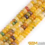 Yellow Green Agates Rondelle Spacer Beads for Jewelry Making 15 inch