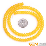 Yellow Green Agates Rondelle Spacer Beads for Jewelry Making 15 inch