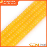 Yellow Green Agates Rondelle Spacer Beads for Jewelry Making 15 inch
