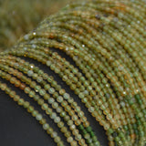 Natural Yellow-Green Clean Tourmaline Faceted Round Beads 2mm