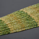Natural Yellow-Green Clean Tourmaline Faceted Round Beads 2mm