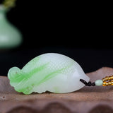 Yellow Hand-carved Carp Jade Pendant Fish Necklace Gift