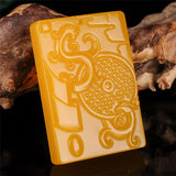 Hand-carved Dragon Phoenix Jade Pendant Necklace Men Women