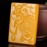 Hand-carved Dragon Phoenix Jade Pendant Necklace Men Women