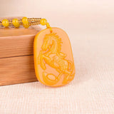 Hand-carved Horse Jade Pendant Men Women Zodiac Horse Necklace