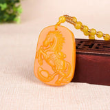 Hand-carved Horse Jade Pendant Men Women Zodiac Horse Necklace
