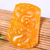 Natural Yellow Jade Chinese Zodiac Pendants Necklace