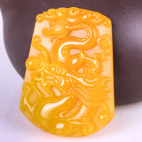 Natural Yellow Jade Chinese Zodiac Pendants Necklace