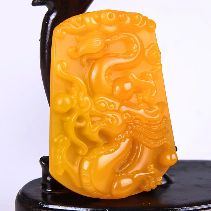 Natural Yellow Jade Chinese Zodiac Pendants Necklace