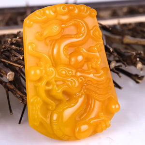 Natural Yellow Jade Chinese Zodiac Pendants Necklace