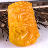 Natural Yellow Jade Chinese Zodiac Pendants Necklace
