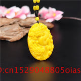 Yellow Hetian Jade Dragon Pendant Necklace Chinese Jadeite Jewelry