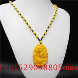 Yellow Hetian Jade Dragon Pendant Necklace Chinese Jadeite Jewelry