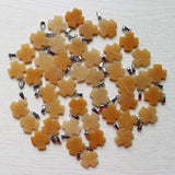 Yellow Jades Stone Cross Shape Pendants for DIY Jewelry Making 30Pcs/Lot