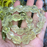 Yellow Lemon Quartz Beads 15'' Faceted Irregular DIY Loose Beads