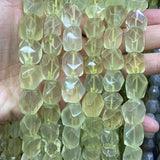 Natural Yellow Lemon Quartz Faceted Beads 15'' DIY Loose Beads