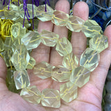 Natural Yellow Lemon Quartz Faceted Beads 15'' DIY Loose Beads
