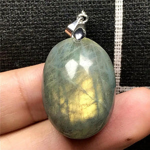 Labradorite Necklace Pendant Silver Moonstone Beads