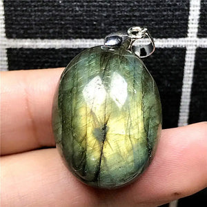 Labradorite Necklace Pendant Silver Moonstone Beads AAAAA