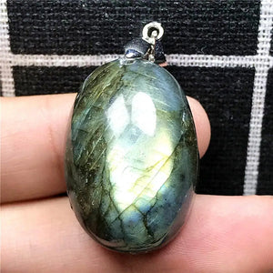 Yellow Light Labradorite Necklace Pendant Crystal 29x20x13mm