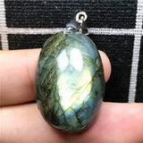 Yellow Light Labradorite Necklace Pendant Crystal 29x20x13mm