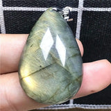 Labradorite Pendant Jewelry Natural Healing Crystal Silver Moonstone Gemstone
