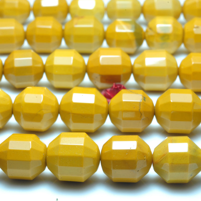 Natural Yellow Mookaite Faceted Double Terminated Point Beads
