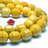 Natural Yellow Mookaite Faceted Double Terminated Point Beads