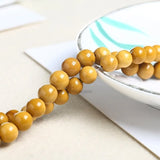 Yellow Mookiate Stone Beads 6-10mm Round Loose Spacer Beads for DIY Bracelet