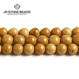 Yellow Mookiate Stone Beads 6-10mm Round Loose Spacer Beads for DIY Bracelet