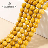 Yellow Mookiate Stone Beads 6-10mm Round Loose Spacer Beads for DIY Bracelet