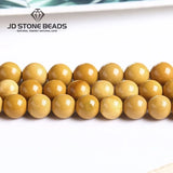 Yellow Mookiate Stone Beads 6-10mm Round Loose Spacer Beads for DIY Bracelet