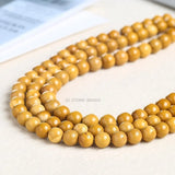 Yellow Mookiate Stone Beads 6-10mm Round Loose Spacer Beads for DIY Bracelet