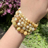 Yellow Opals Stone Round Beads for Jewelry Making 6/8/10/12mm DIY Bracelet
