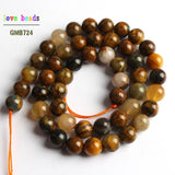 Yellow Pietersite Gems Stone Round Loose Beads 15inche Strand
