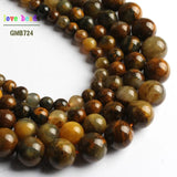 Yellow Pietersite Gems Stone Round Loose Beads 15inche Strand