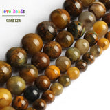 Yellow Pietersite Gems Stone Round Loose Beads 15inche Strand
