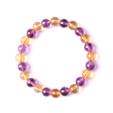 Yellow Purple Amethyst Citrine Quartz Bracelet 7-9mm
