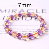 Yellow Purple Amethyst Citrine Quartz Bracelet 7-9mm
