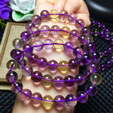 Natural Yellow Purple Amethyst Citrine Bracelet 9mm