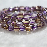 Yellow Purple Ametrine Quartz Bracelet Citrine Amethyst Stretch Beads