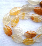 Yellow Quartz Flat Marquise Loose Beads 12x20mm Jewelry Making DIY