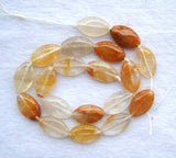 Yellow Quartz Flat Marquise Loose Beads 12x20mm Jewelry Making DIY