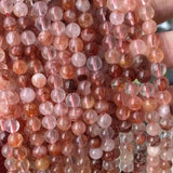 Yellow Red Rutilated Quartz Stone Beads 6 8 10mm for Jewelry Making