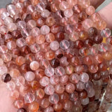 Yellow Red Rutilated Quartz Stone Beads 6 8 10mm for Jewelry Making