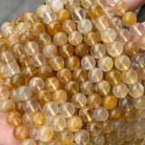 Yellow Red Rutilated Quartz Stone Beads 6 8 10mm for Jewelry Making
