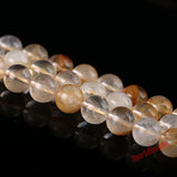 Yellow Rutilated Quartz Round Beads 6 8 10mm