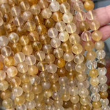 Yellow Rutilated Quartz Round Beads 6 8 10mm